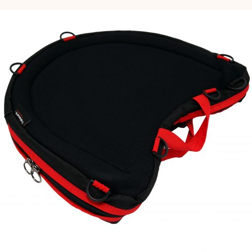 Trabasack Curve Connect bag and lap tray in one with red trim