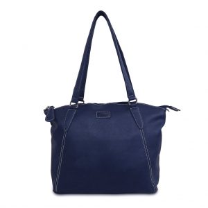 Image shows a ladies shoulder bag in Navy blue on a white background