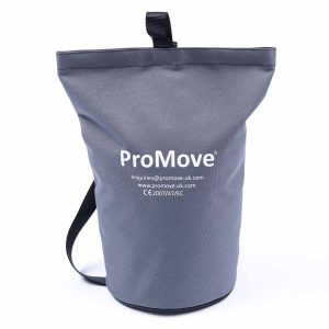 Image shows the ProMove Carry Bag in grey, stood upright on a white background. White printed text on the bag reads: "ProMove. Enquiries@promove.uk.com. www.promove.uk.com. CE 2007/47/EC"