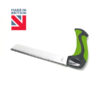 Image is a photograph of the easi-grip carving knife on a white background, with a Union Flag logo in the top lefthand corner with text that reads : "Made in Britain".