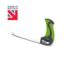 Image is a photograph of the easi-grip all purpose knife on a white background, with a Union Flag logo in the top lefthand corner with text that reads: "Made in Britain".