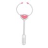 Image is a photograph of the white Buckingham Bra Angel that features a pink heart in the centre, on a white background